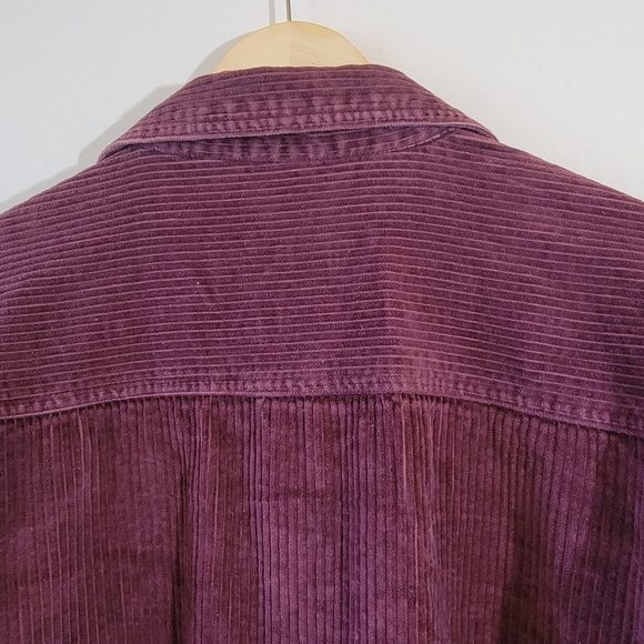 VTG MICKEY Unlimited Burgundy Button-Up Corduroy Shirt Sz L Disneyland Holidays - Picture 7 of 12